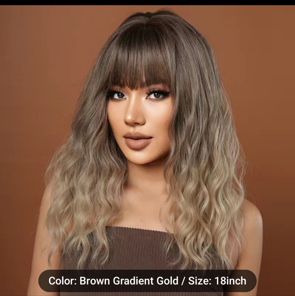 Ombre Blonde Synthetic Bang Wig